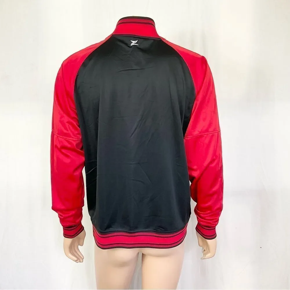 Zipway NBA Chicago Bulls Basketball Zip Up Bomber Sweatshirt Jacket Red Black M